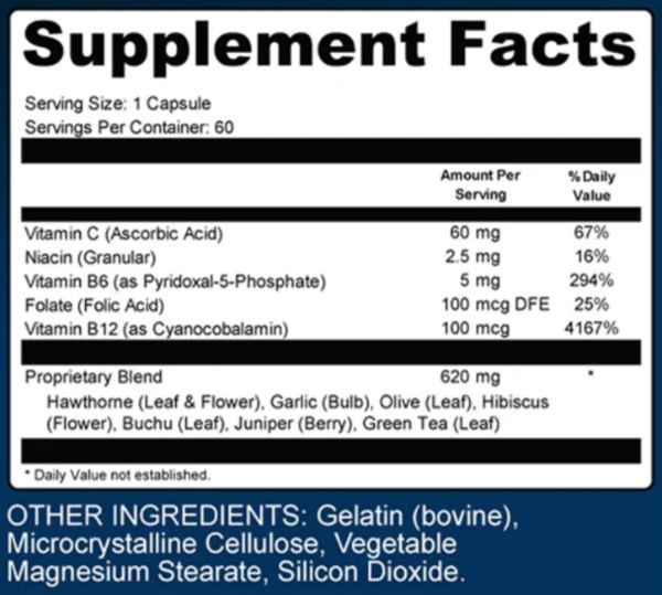 Blood Pressure 911 Ingredients Supplement Facts