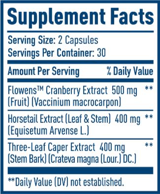 NativePath Bladder Health Ingredients Supplement Facts