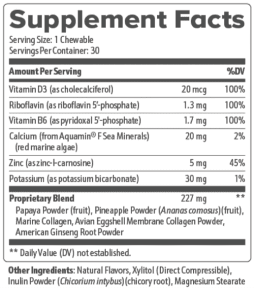 VertiAid Ingredients Supplement Facts
