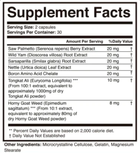 AlphaSteel Supplement Fact