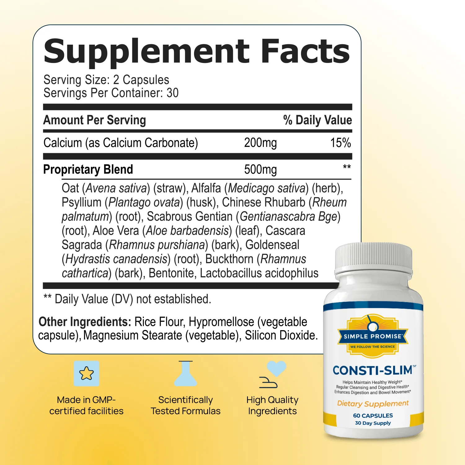 Consti-Slim Supplement Fact