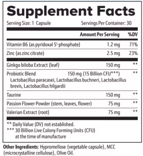 MindSilence Supplement fact